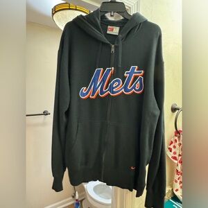 Nike Black Zip-Up Hoodie with Drawstring Hood